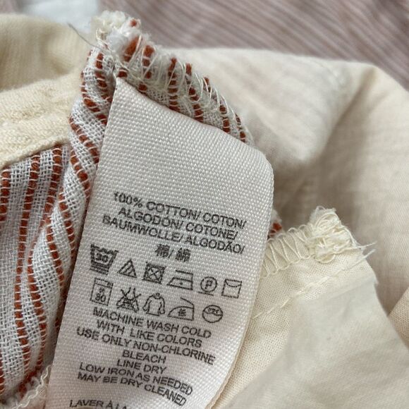 Free People Striped 100% Cotton Trousers size 2 - Picture 5 of 9